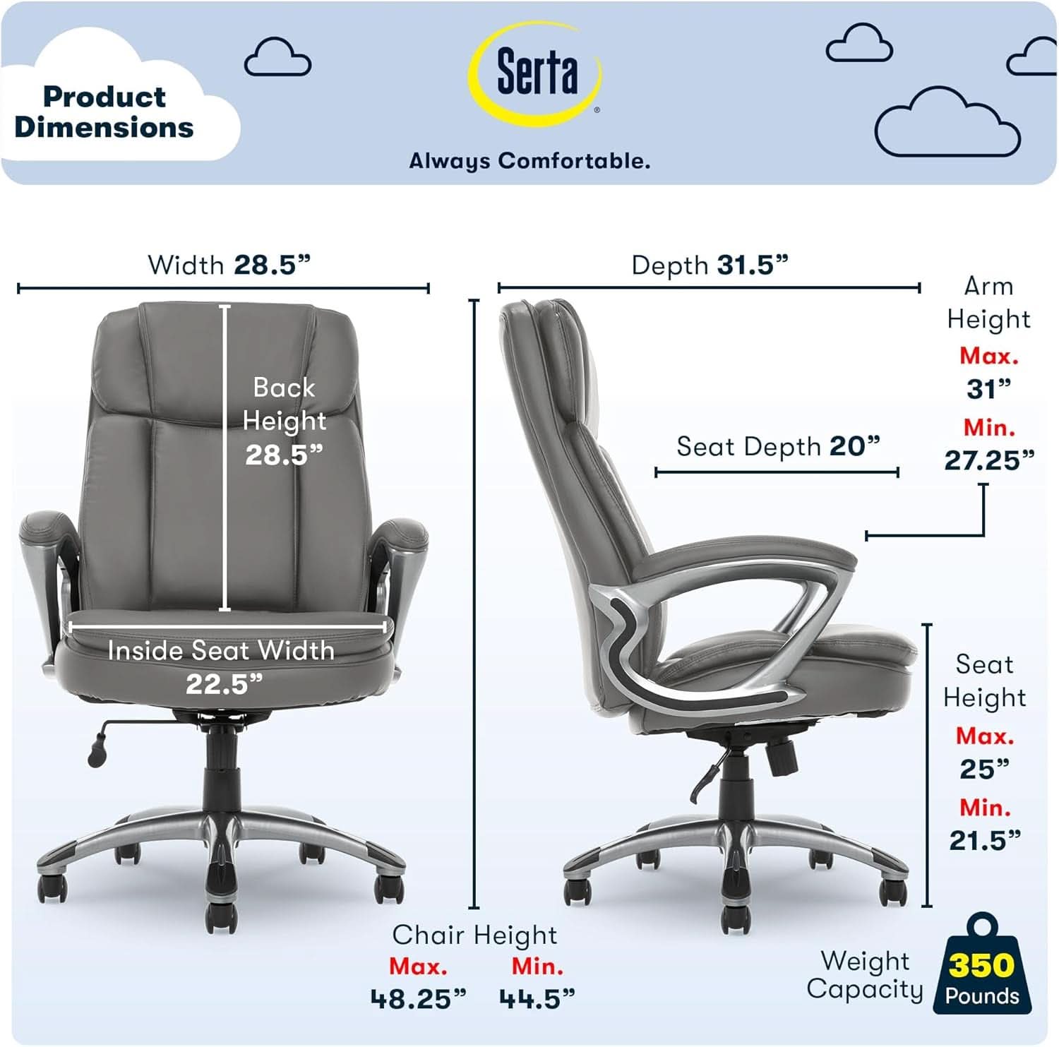Big And Tall Executive Office Chair With High Back