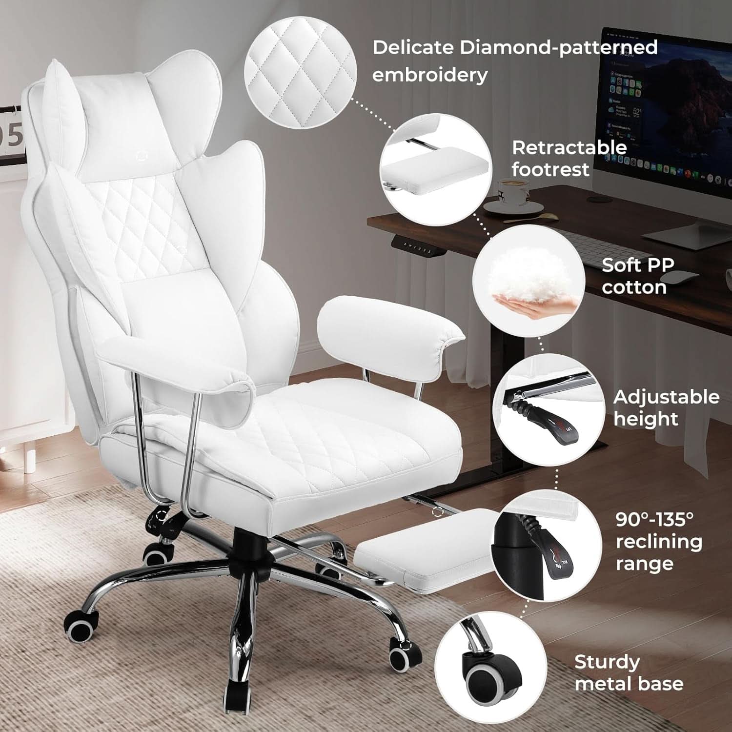 Big And Tall Gaming Chair With Lumbar Support And Footrest