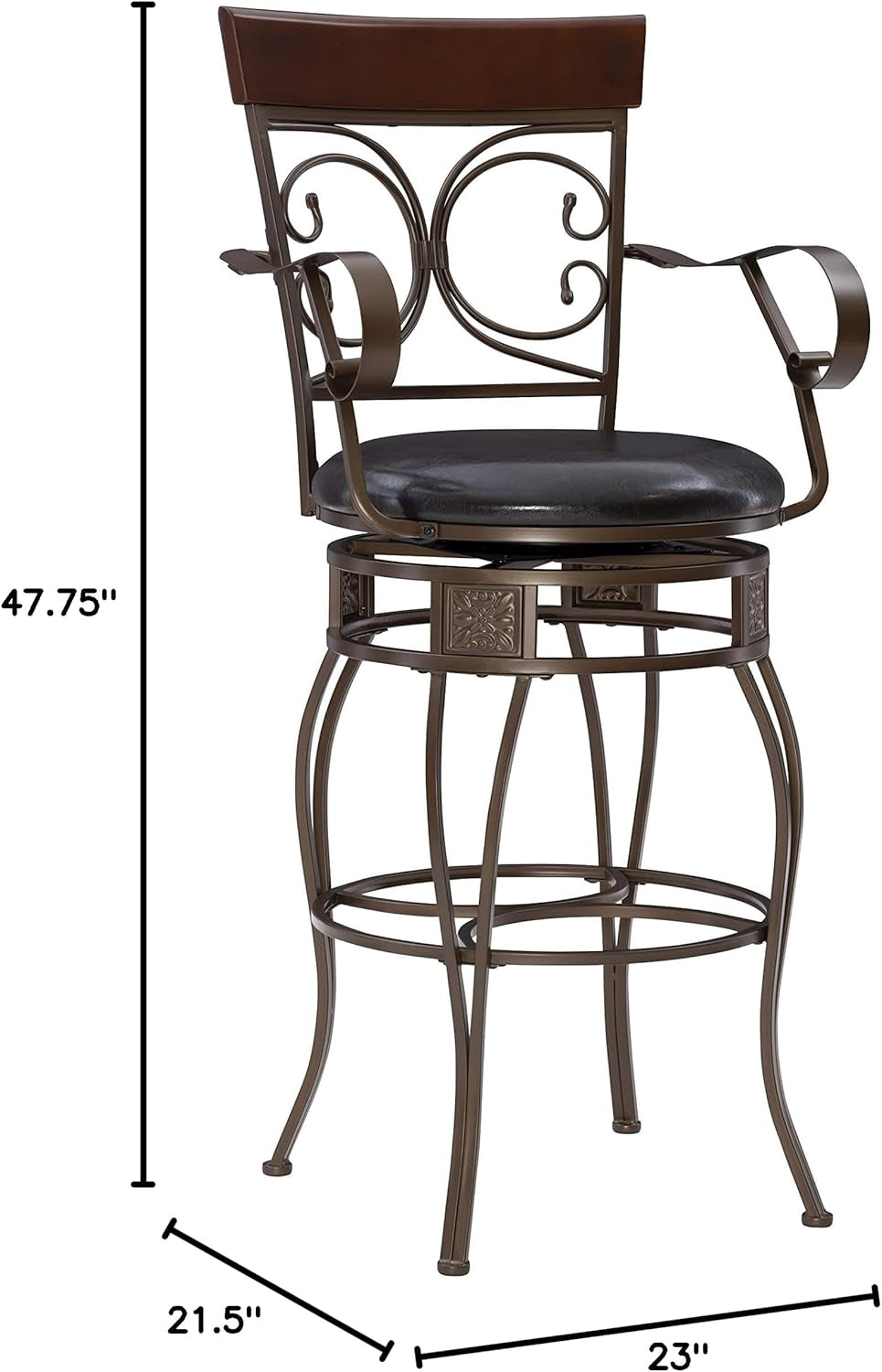 Big and Tall 31 Inch Barstool with Arms
