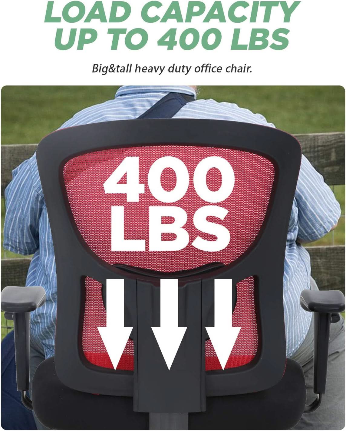 Big and Tall Office Chair With Lumbar Support For Desk