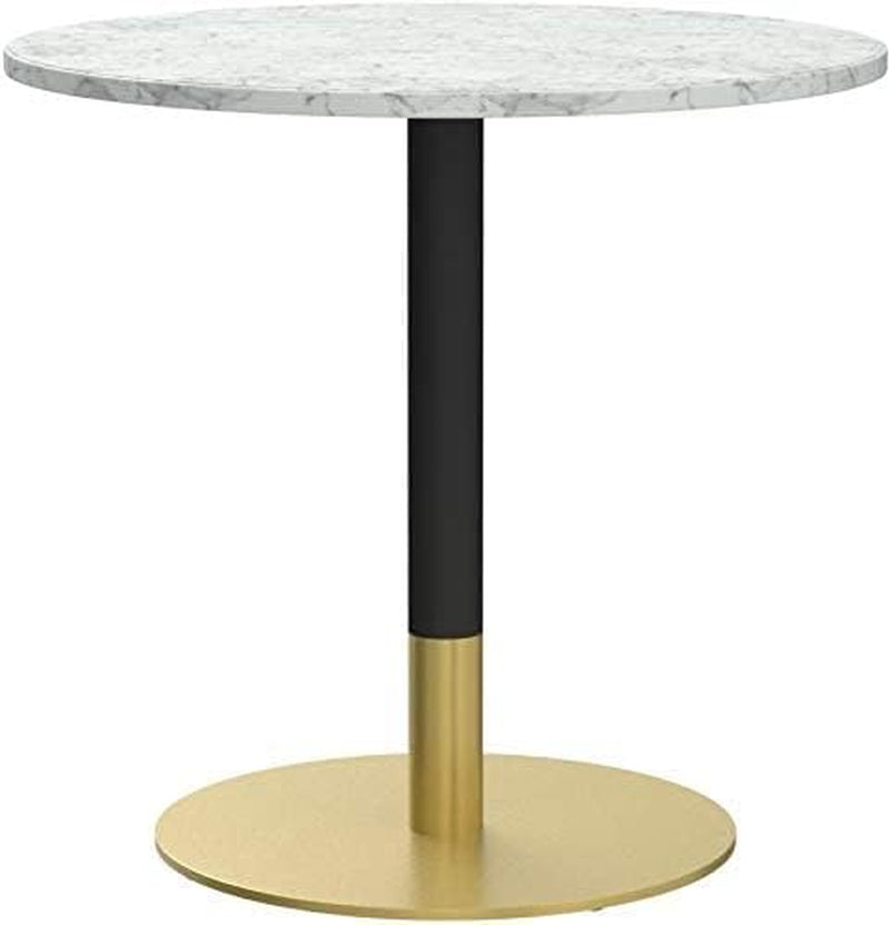 Bistro Lucy Round Dining Table With Faux Carrara Marble