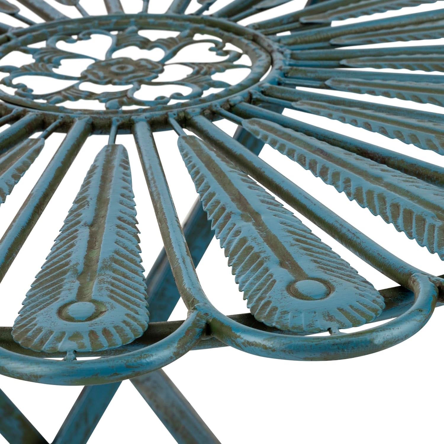 Bistro Set 3 Piece Light Blue Outdoor Patio Furniture