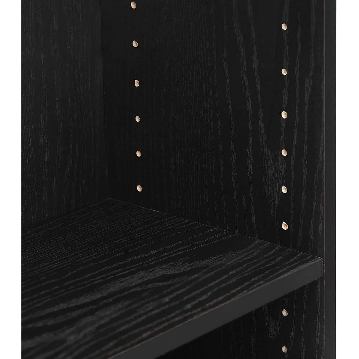 Black 3-Tier Open Bookshelf for Home Office Storage