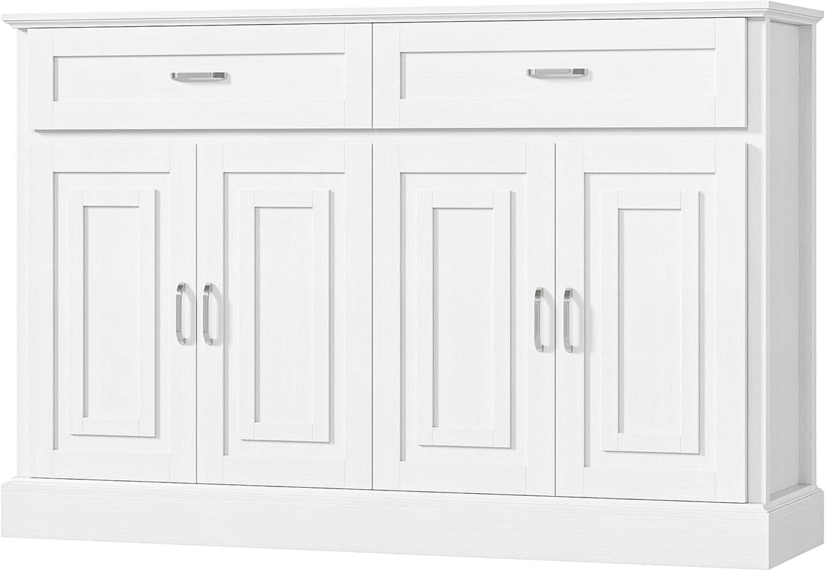 Black 55 Inch Farmhouse Buffet Cabinet With Storage Drawers