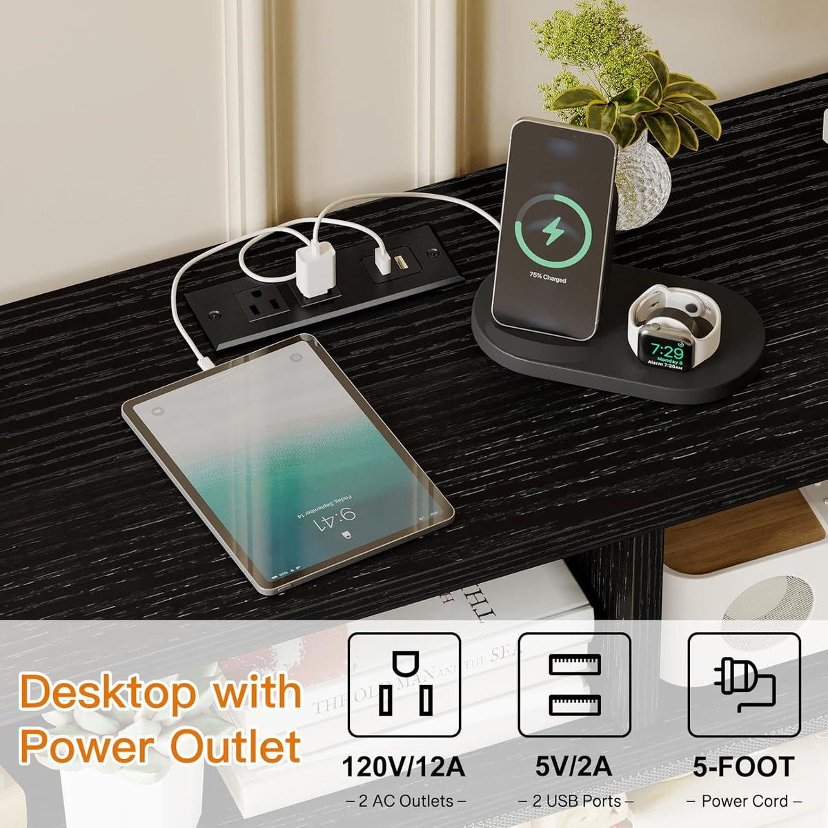 Black 55 Inch TV Stand For Bedroom With Storage Drawers