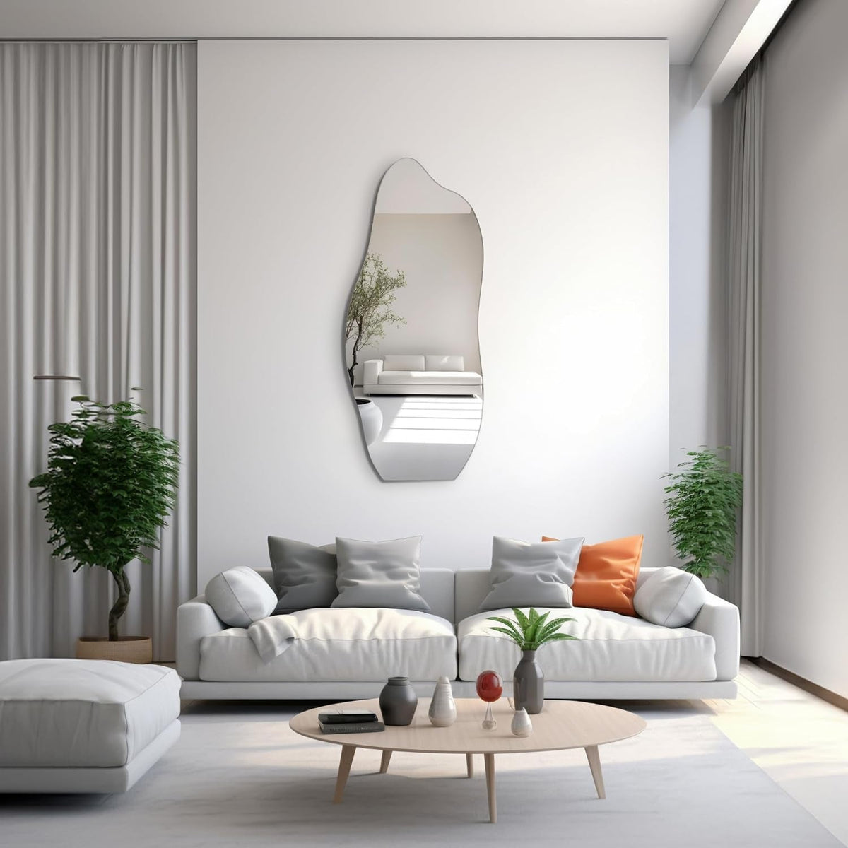 Black 55x24 Inches Mirror For Wall Living Room Decor