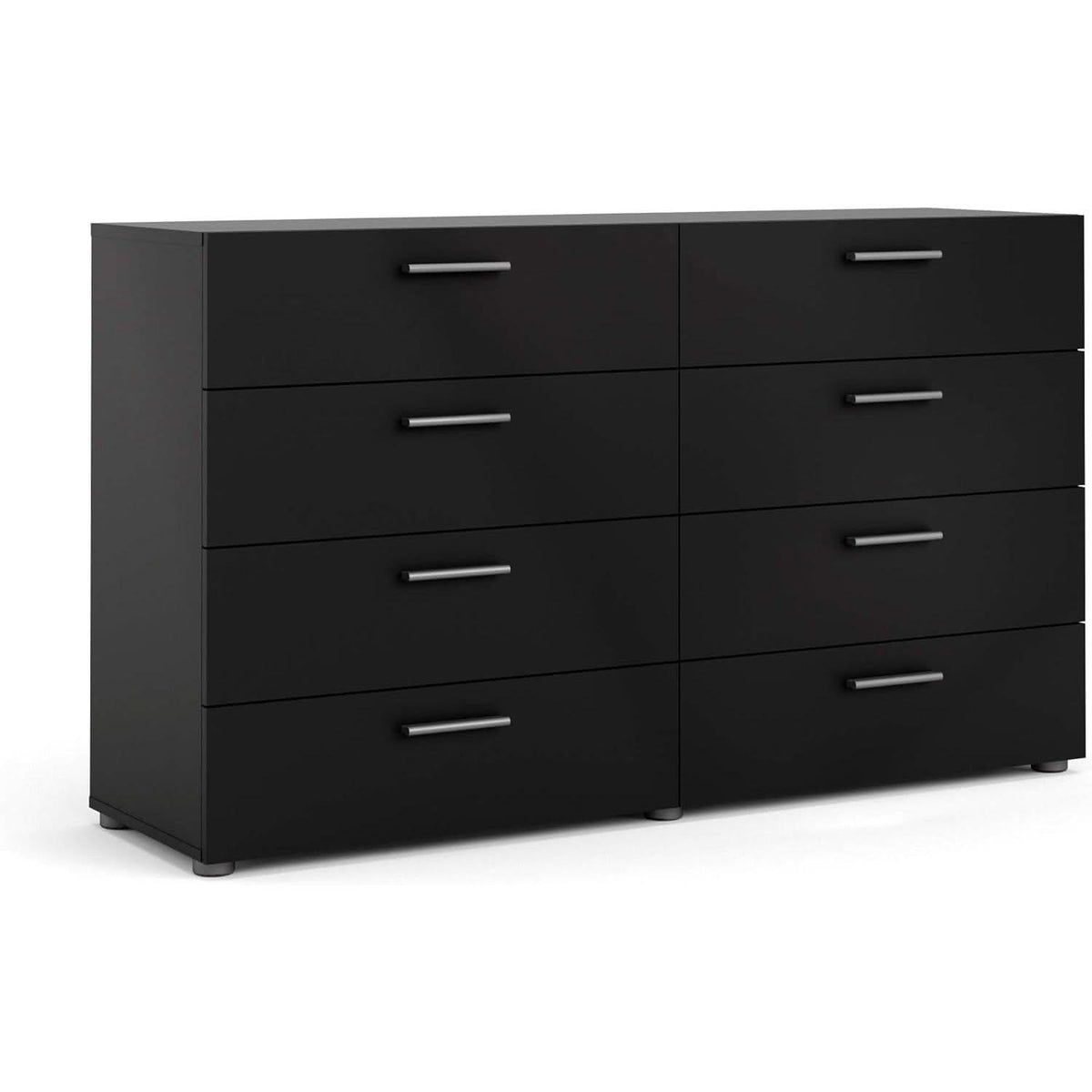 Black 8 Drawer Dresser For Bedroom With Compact Storage