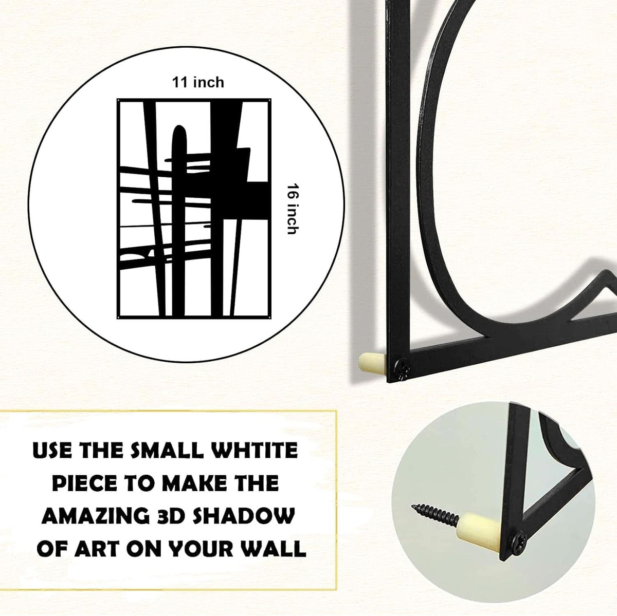 Black Abstract Metal Wall Art 4 Pack Minimalist 3D