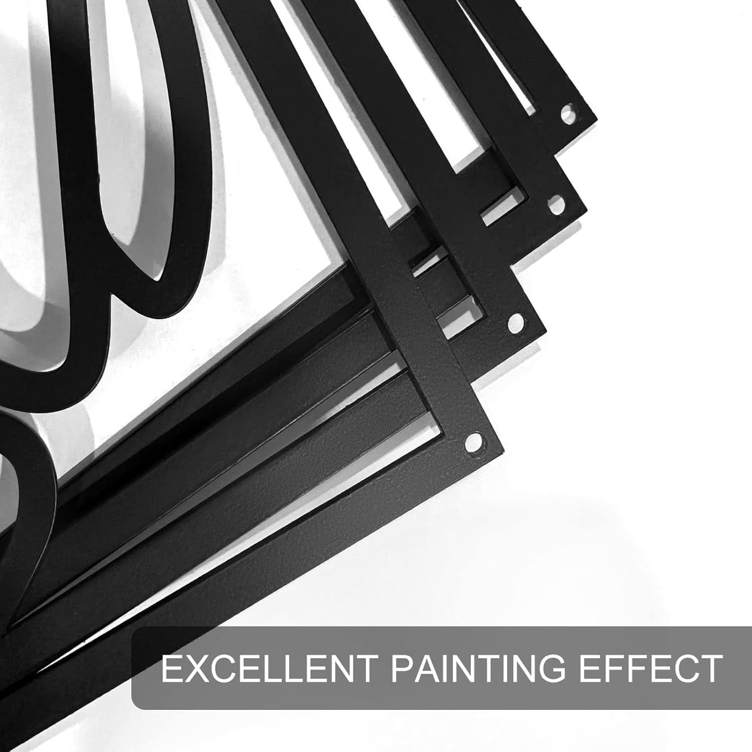 Black Abstract Metal Wall Art 4 Pack Minimalist 3D