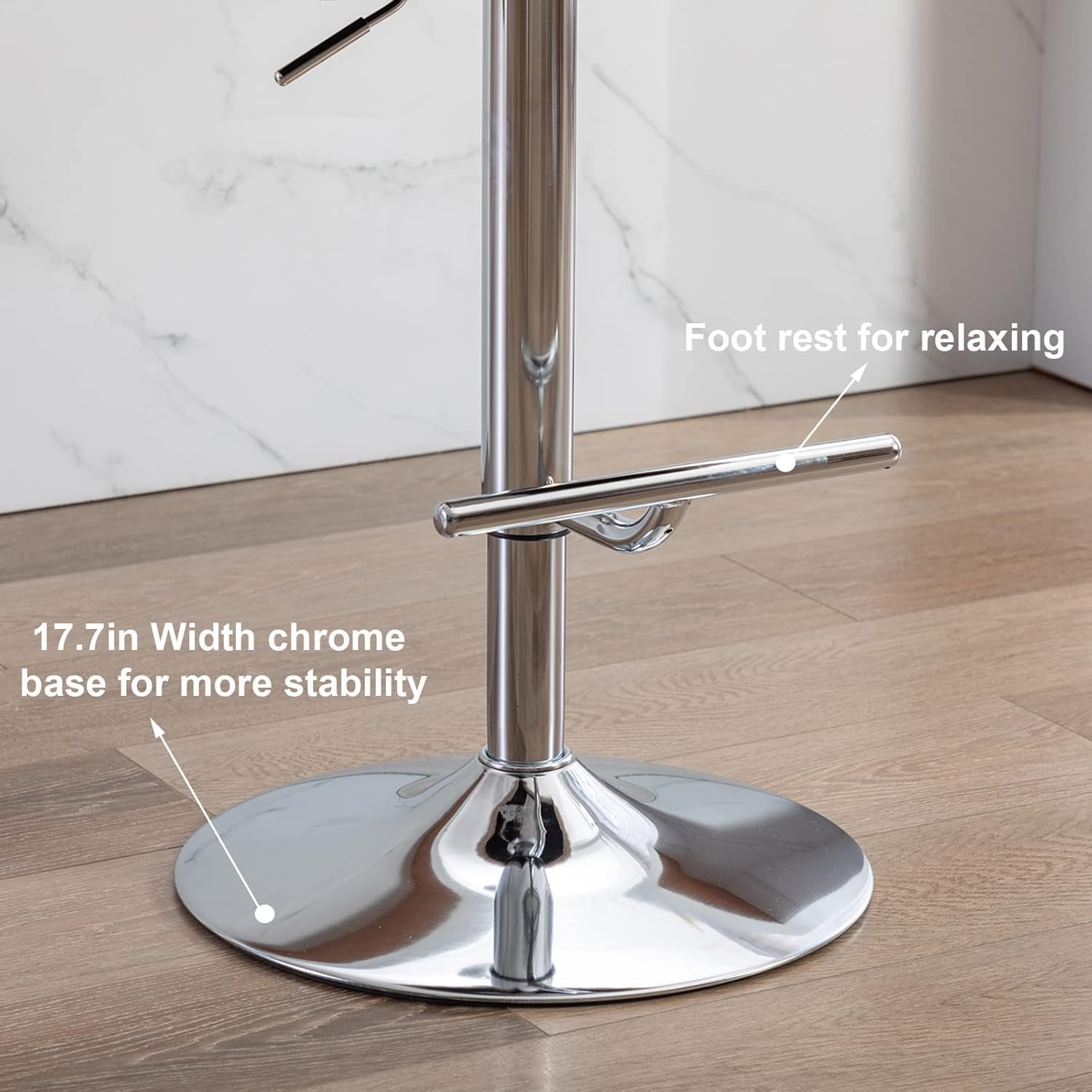 Black Adjustable Swivel Bar Stools Set Of 2 For Kitchen