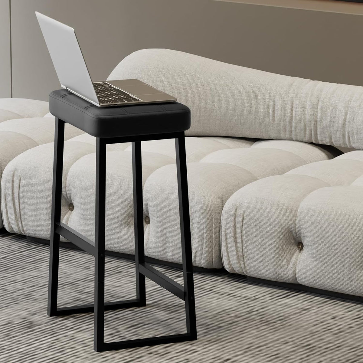 Black Bar Stool 26 Inch Counter Height Modern Kitchen Island Chair