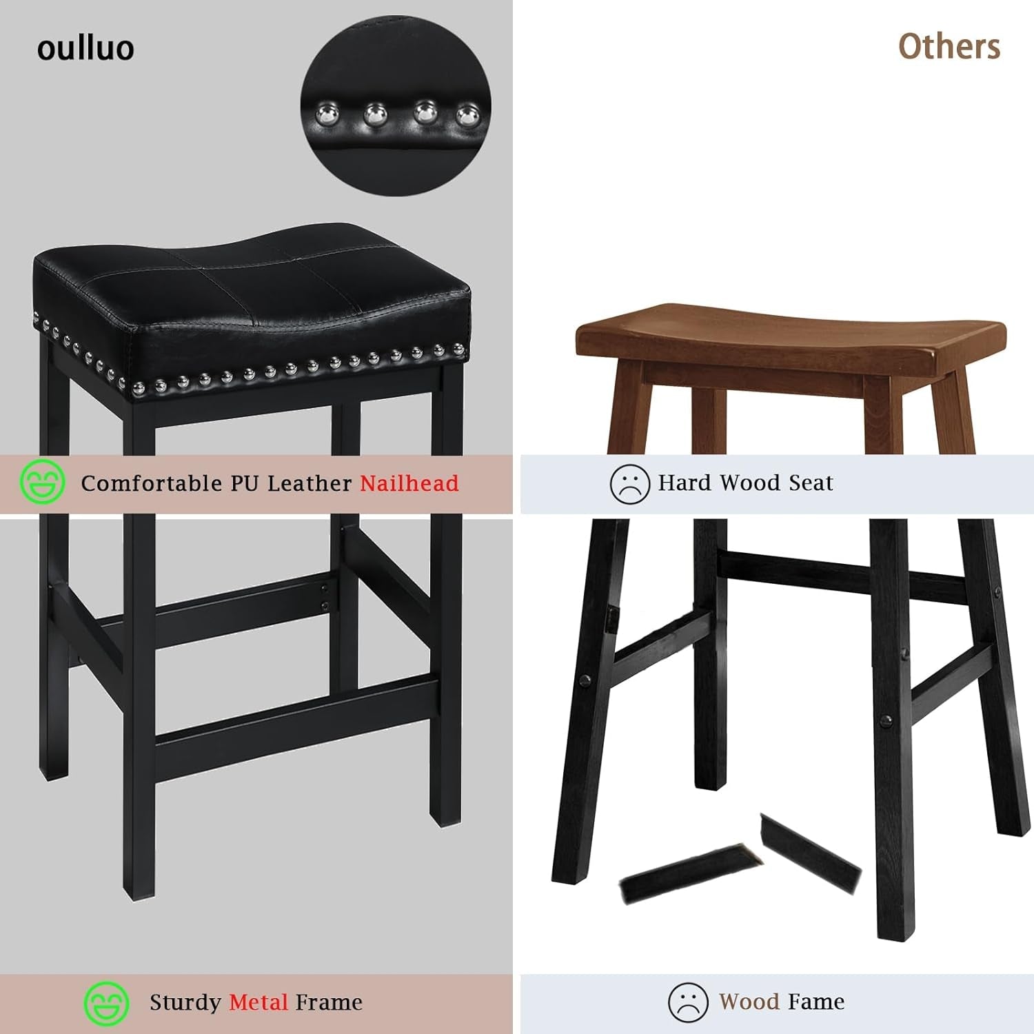 Black Bar Stools Set of Two for Kitchen Use