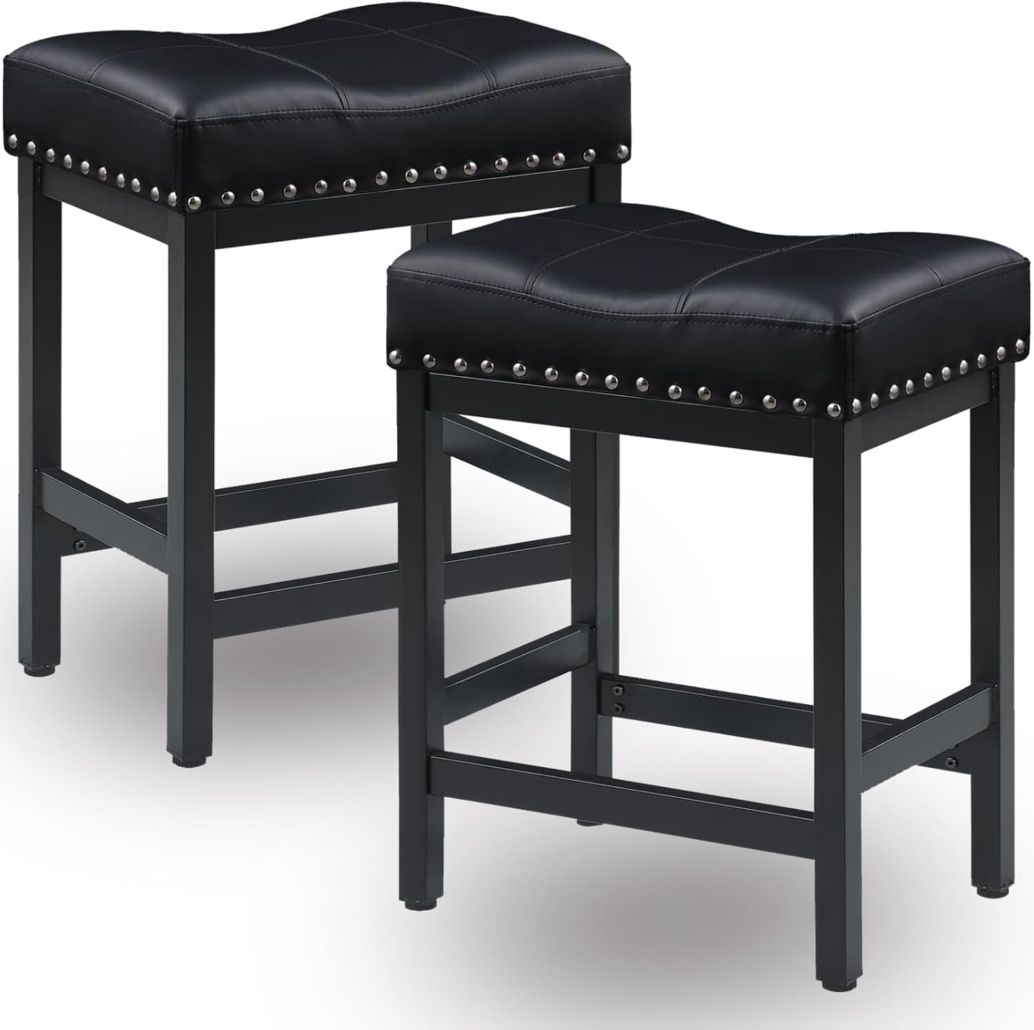 Black Bar Stools Set of Two for Kitchen Use