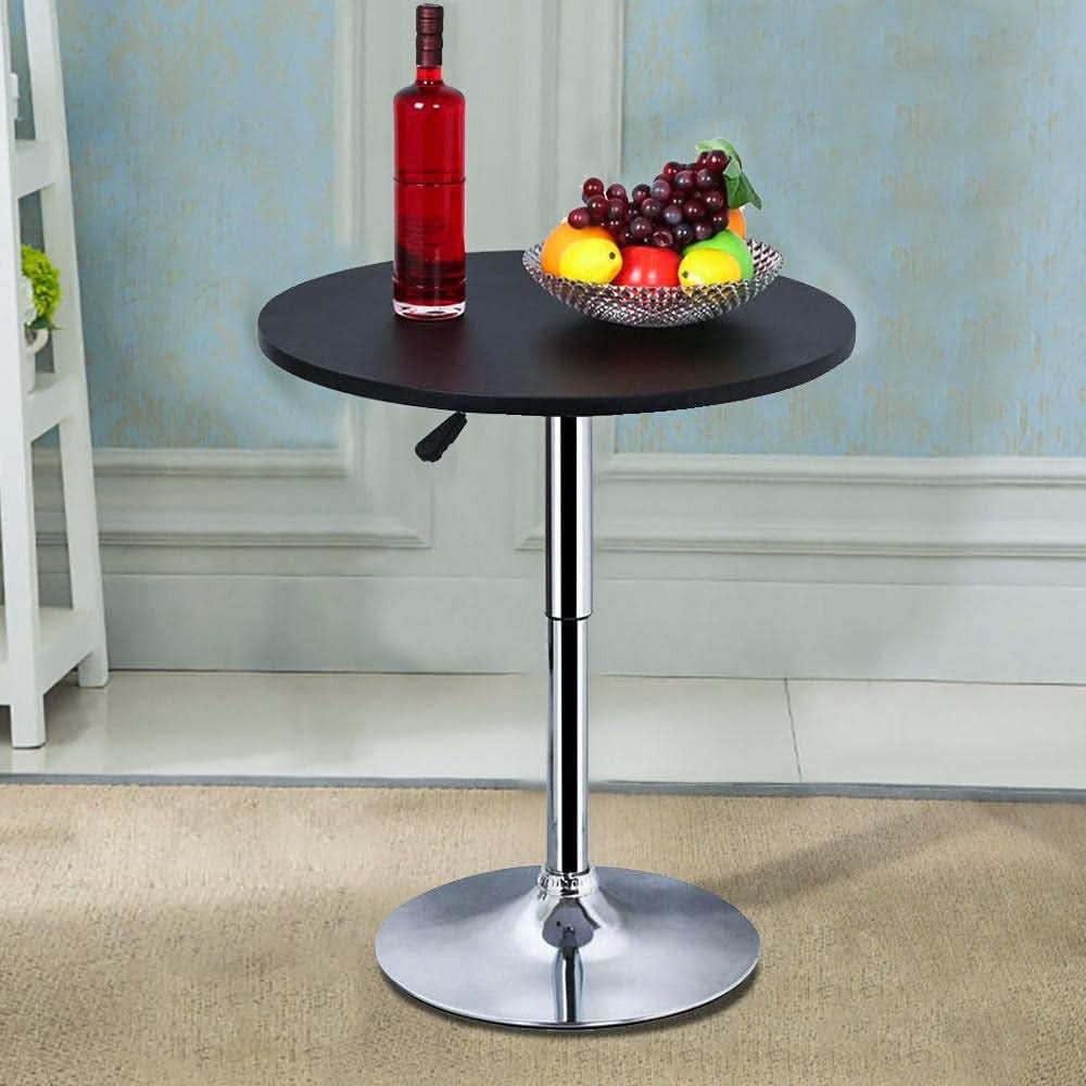 Black Bar Table With 360 Degree Swivel MDF Top Round