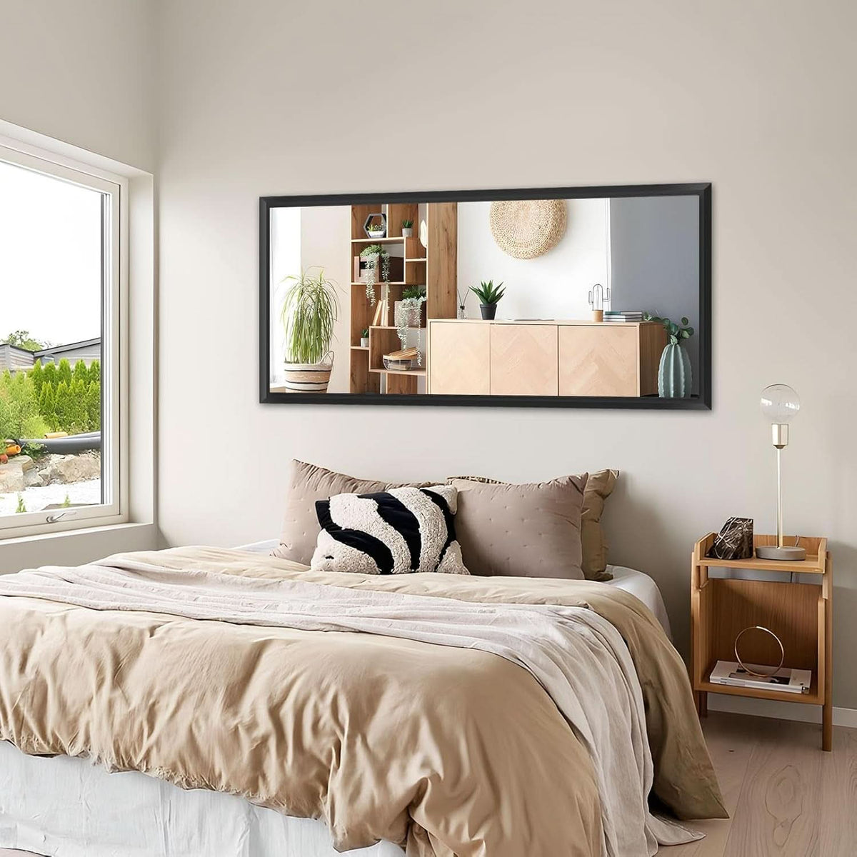 Black Bathroom Mirror 48 By 35 Inch Metal Framed Wall Mirror