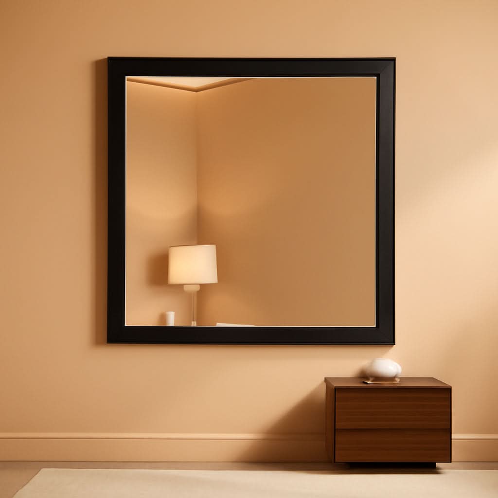 Black Bathroom Mirror 48 By 35 Inch Metal Framed Wall Mirror
