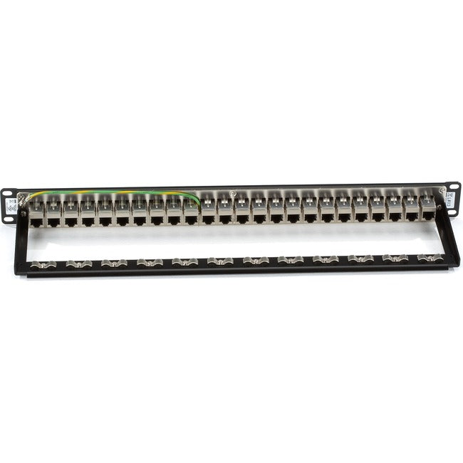 Black Box CAT6 Patch Panel - Feed-Through, 1U, Shielded, 24-Port JPM814A