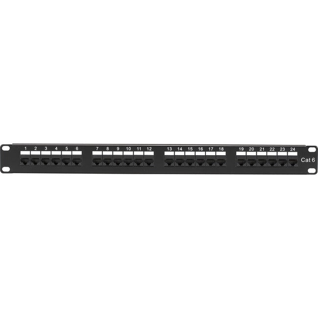 Black Box CAT6 Patch Panel, Punchdown - 1U, Unshielded, 24-Port JPM624A