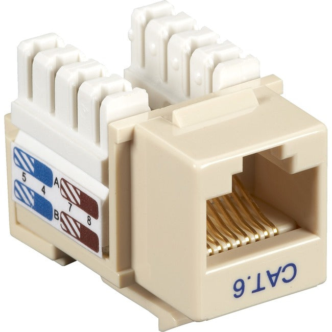 Black Box CAT6 Value Line Keystone Jack, Ivory, 10-Pack CAT6J-IV-10PAK