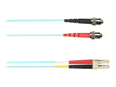 Black Box Colored Fiber OM1 62.5/125 Multimode Fiber Optic Patch Cable - OFNR PVC FOCMR62-020M-STLC-AQ