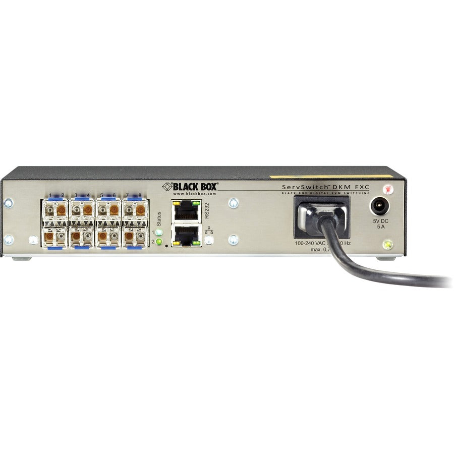 Black Box DKM Compact KVM Matrix Switch - Single-Mode Fiber, Redundant Power, 8-Port ACXC8F