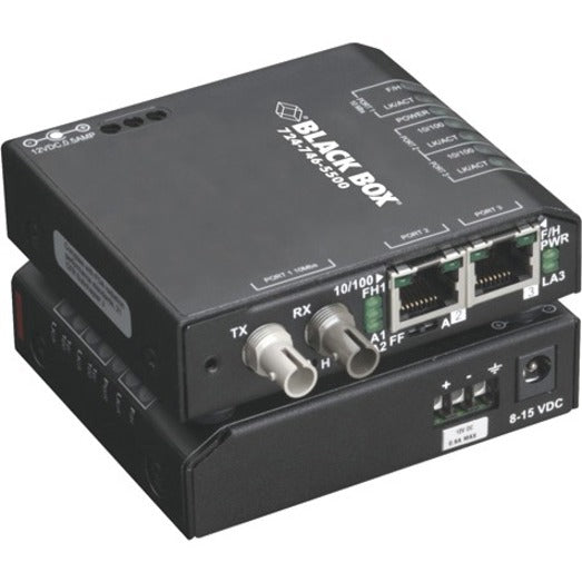 Black Box Fast Ethernet (100-Mbps) Extreme Temperature Switch - (2) 10/100-Mbps Copper RJ45, (1) 100-Mbps Multimode Fiber, 1300nm, 2km, ST LBH100A-P-ST
