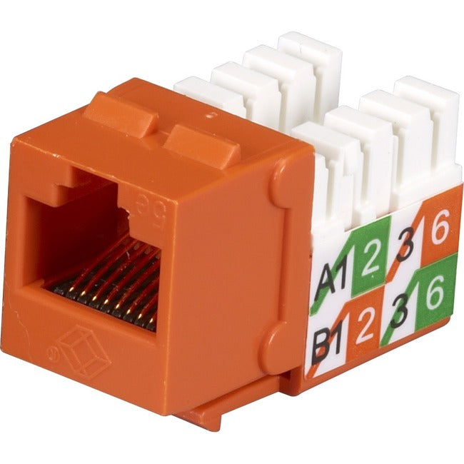 Black Box GigaBase2 CAT5e Jack, Universal Wiring, Orange, Single-Pack FMT926-R2