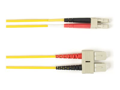 Black Box - Patch cable - SC single-mode (M) to LC single-mode (M) - 5.18 m - fiber optic - 9 / 125 micron - OS2 - OFNR - riser FOCMRSM-SCLC-YL-17