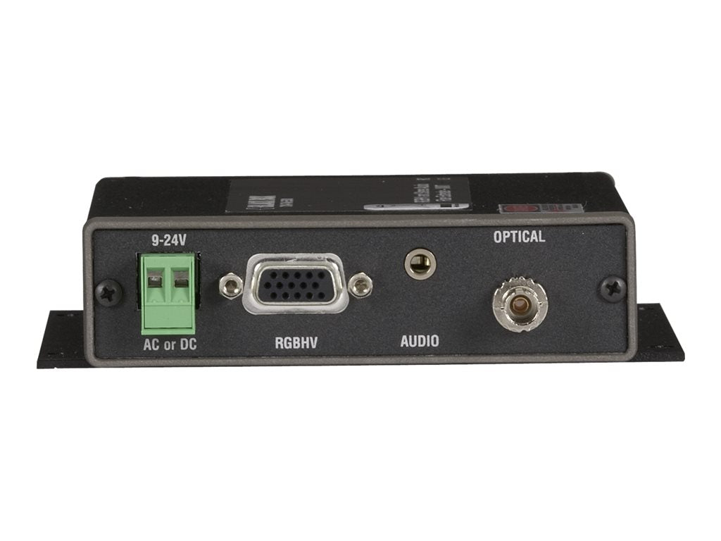 Black Box RGBHV/Stereo-Audio Fiber Extender, Transmitter - Monitor/audio extender - transmitter - up to 18.6 miles -