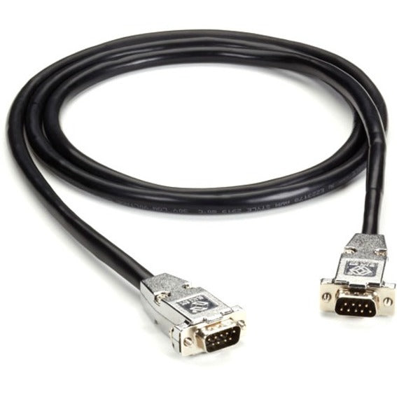 Black Box RS-232 Shielded Cable W/ Metal Hoods DB9M/M 5Ft. Black EDN12BLK-0005-MM