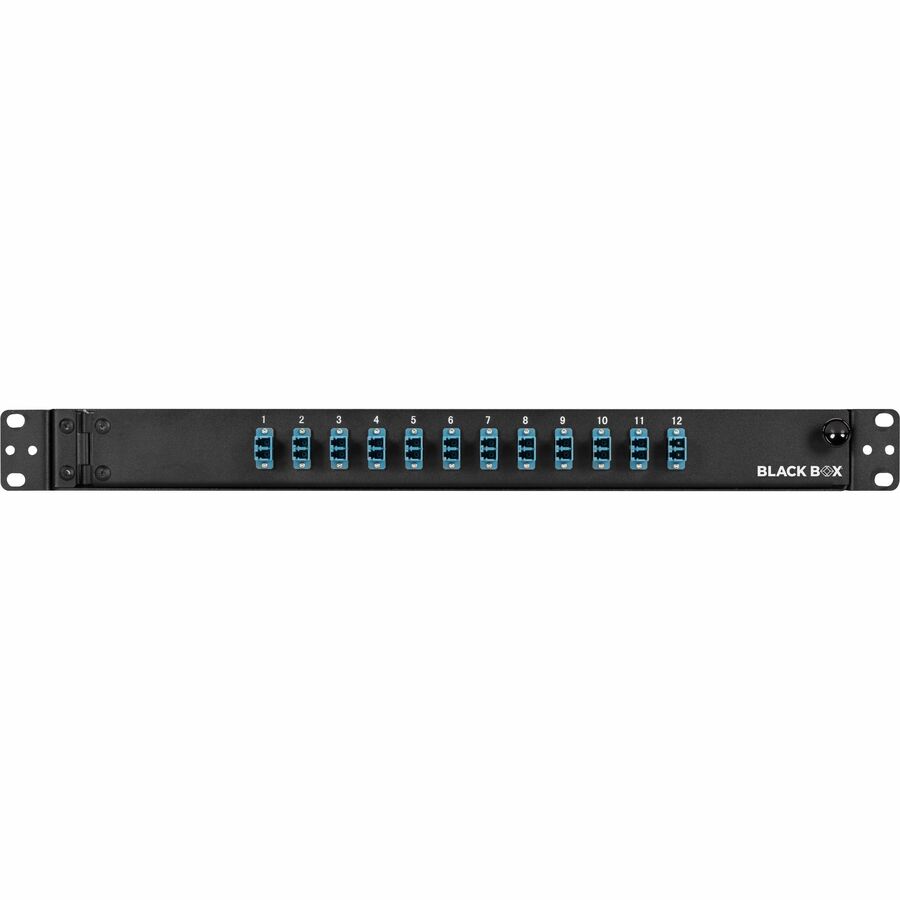 Black Box Rackmount Duplex Fiber Enclosure - 1U, Preloaded - 12 Port(s) - 12 x Duplex -