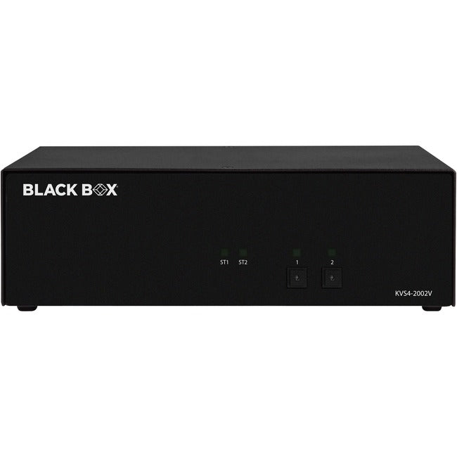 Black Box Secure KVS4-2002VX KVM Switchbox - 2 Computer(s) - 4KUSB - Desktop - 2 x Display