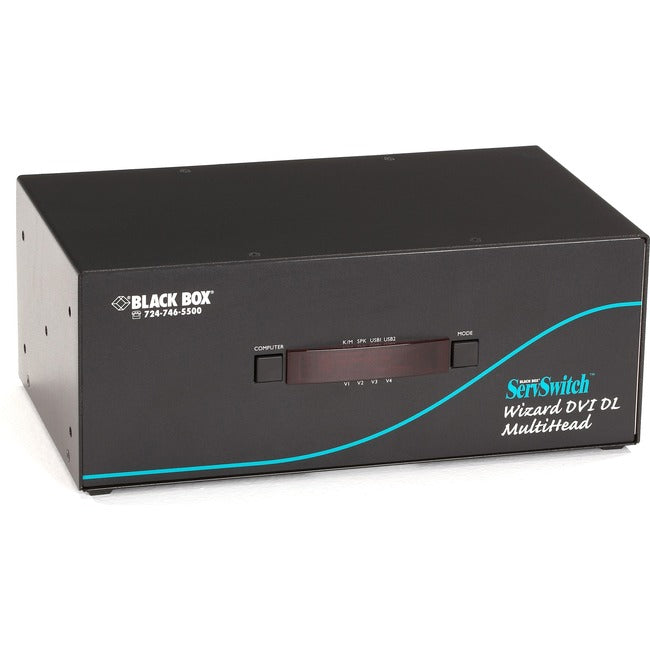 Black Box ServSwitch Wizard Dual-Link DVI Quad-Head with USB True Emulation KV2404A