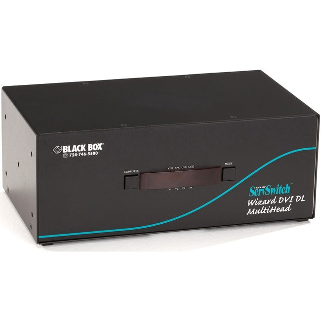 Black Box ServSwitch Wizard Dual-Link DVI Tri-Head with USB True Emulation KV2304A