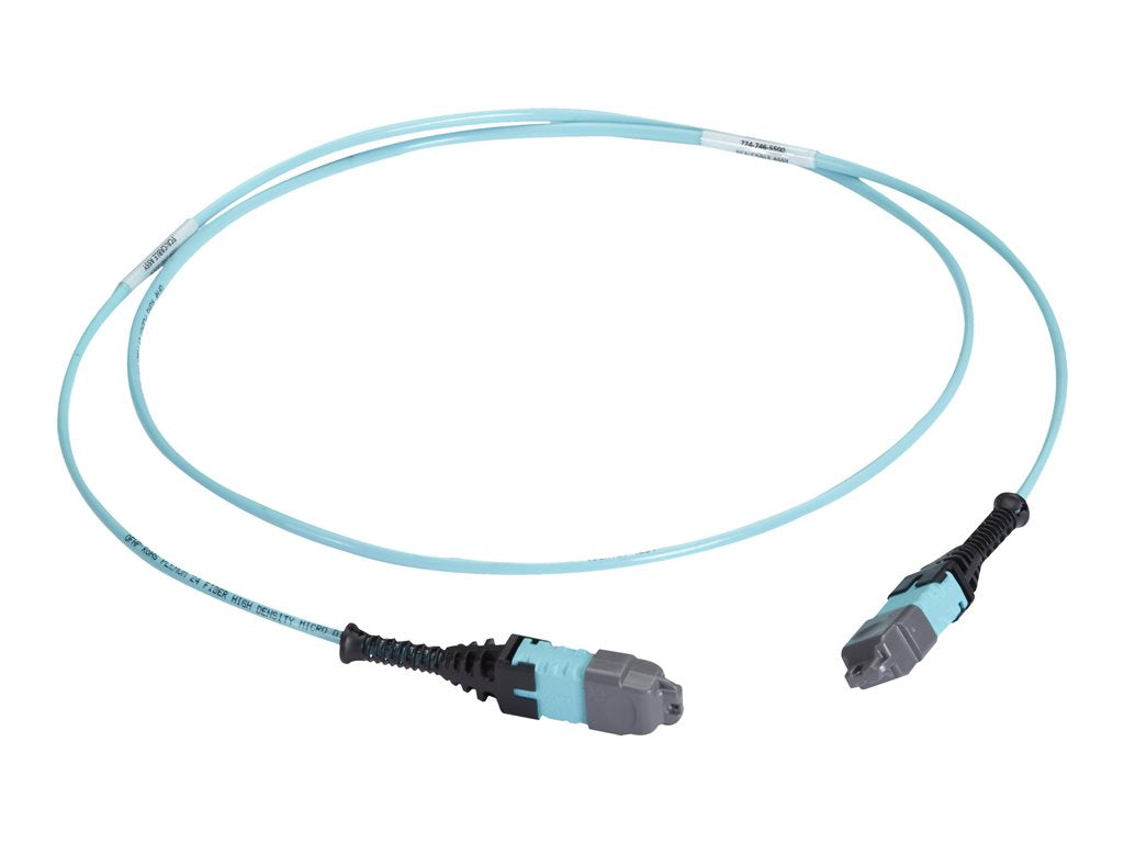 Black Box - Trunk cable - MTP/MPO multi-mode to MTP/MPO multi-mode - 50 m - 0.1 in - fiber optic - OM3 - OFNP - plenum - aqua FOTC30M3MP12AQ-50R2