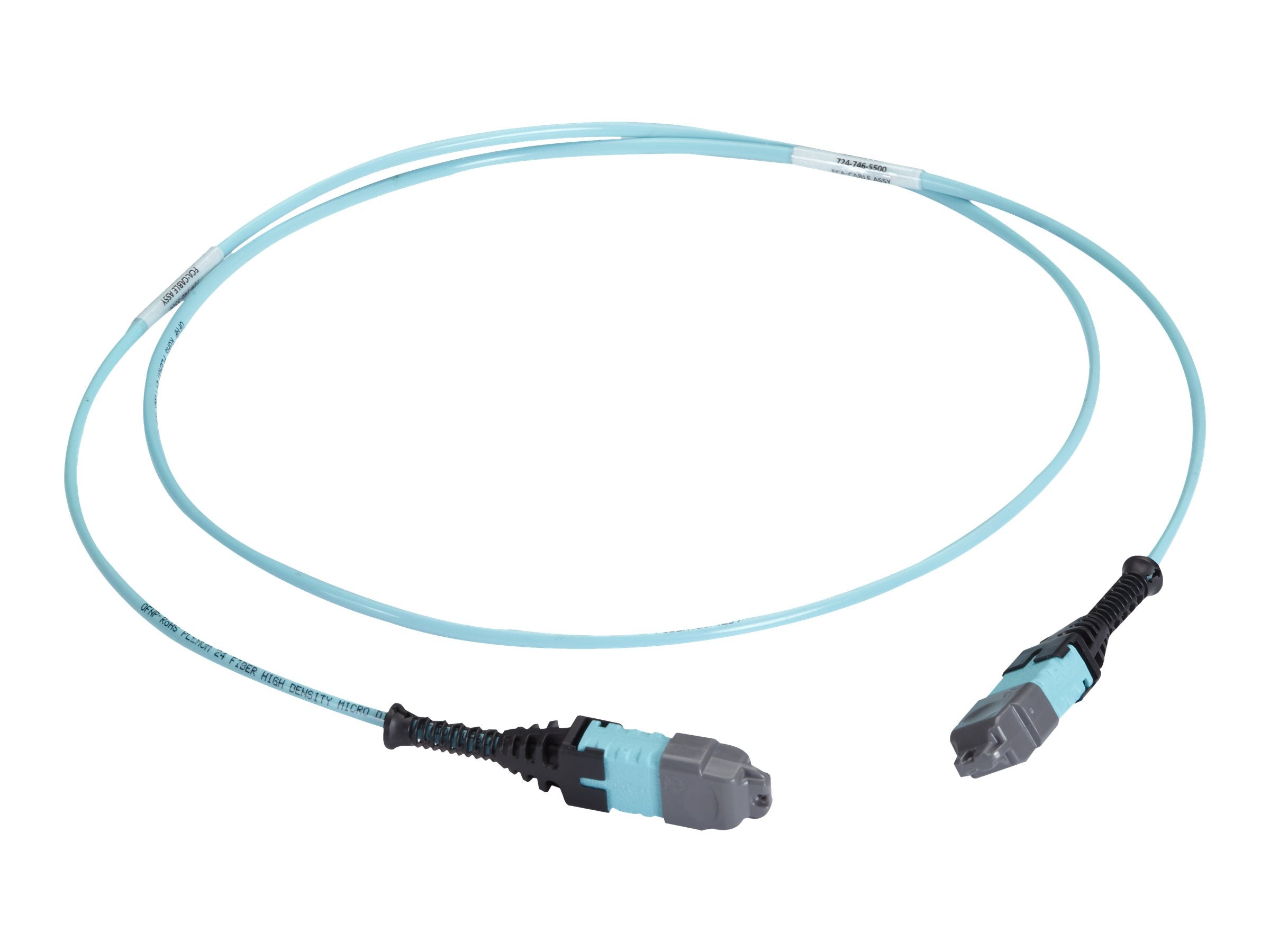 Black Box - Trunk cable - MTP/MPO type A multi-mode to MTP/MPO type A multi-mode - 15 m - 0.1 in - fiber optic - OM3 - OFNP - FOTC20M3MP12AQ-15R2