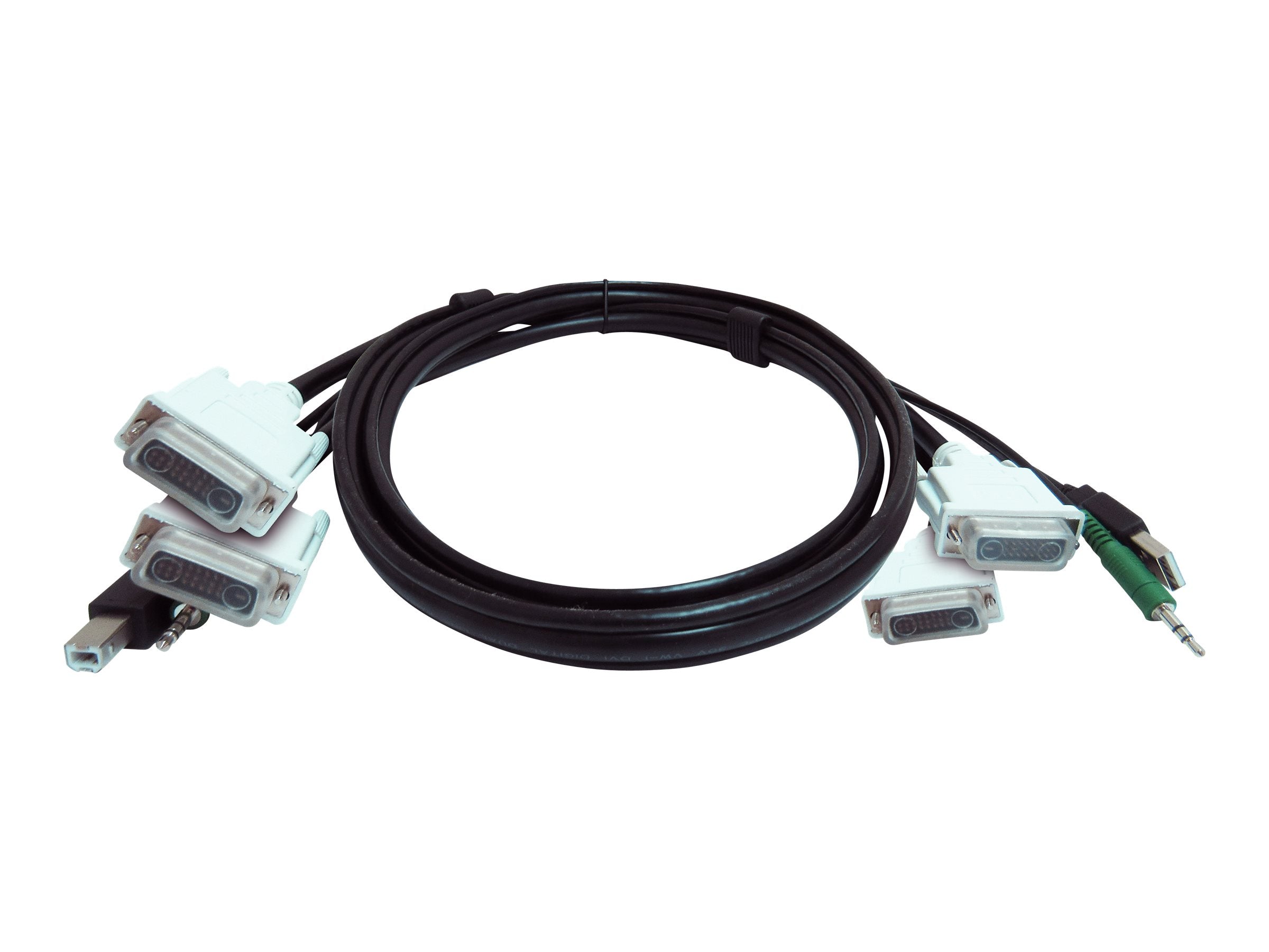 Black Box - Video / USB / audio cable - TAA Compliant - USB, mini-phone stereo 3.5 mm, DVI-D (M) to mini-phone stereo 3.5 mm, SKVMCBL-2DVI-06TAA