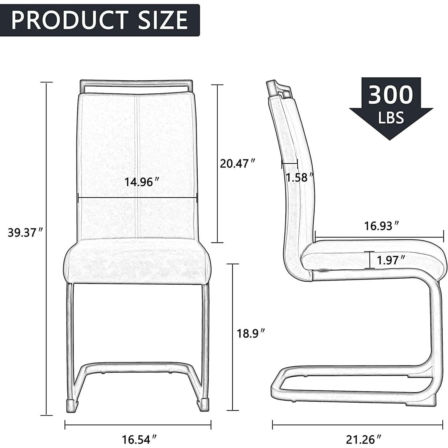 Black Dining Chairs 4 Pack With Faux Leather Seats