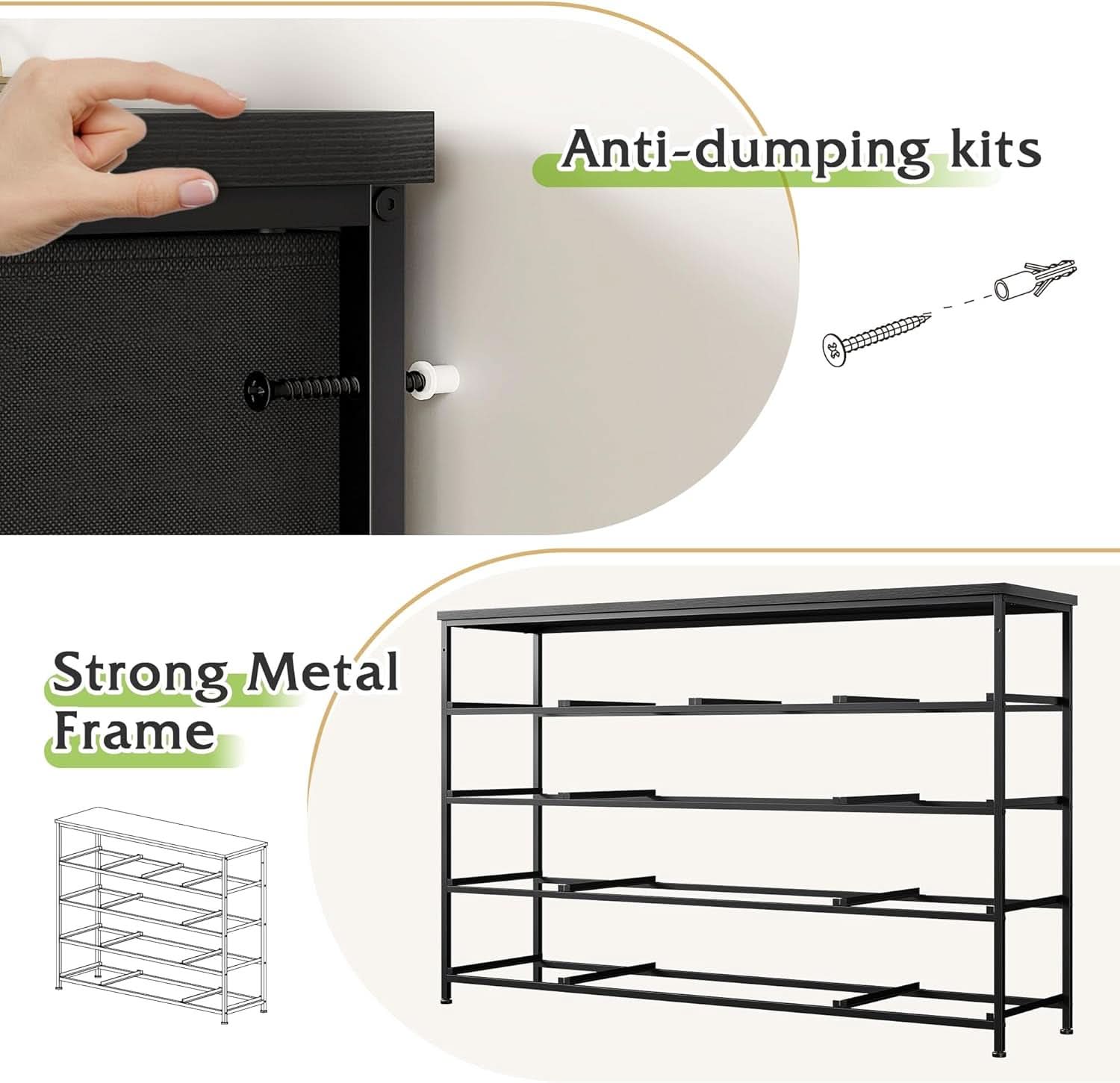 Black Dresser With 13 Drawers And TV Stand For 55 Inch TV