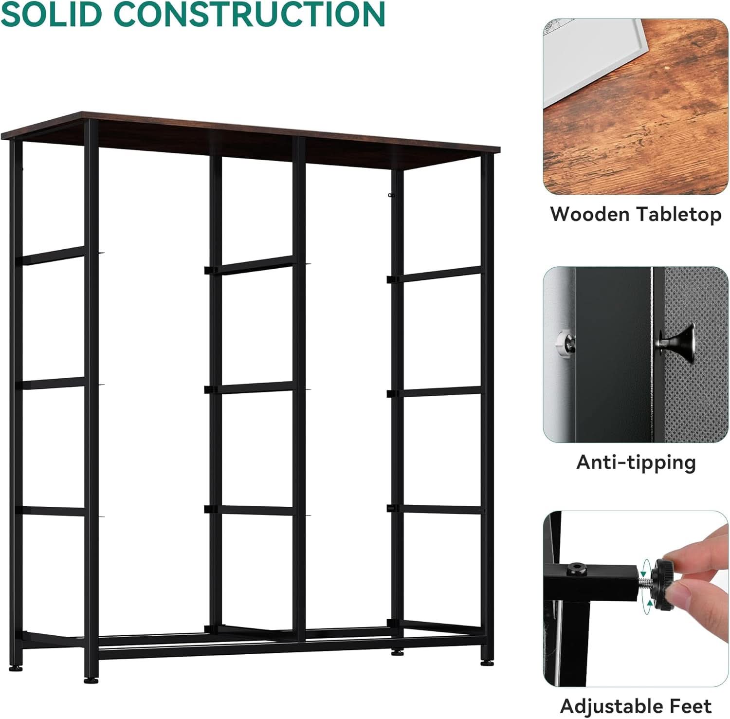 Black Dresser With 8 Drawers Tall Storage Chest For Bedroom