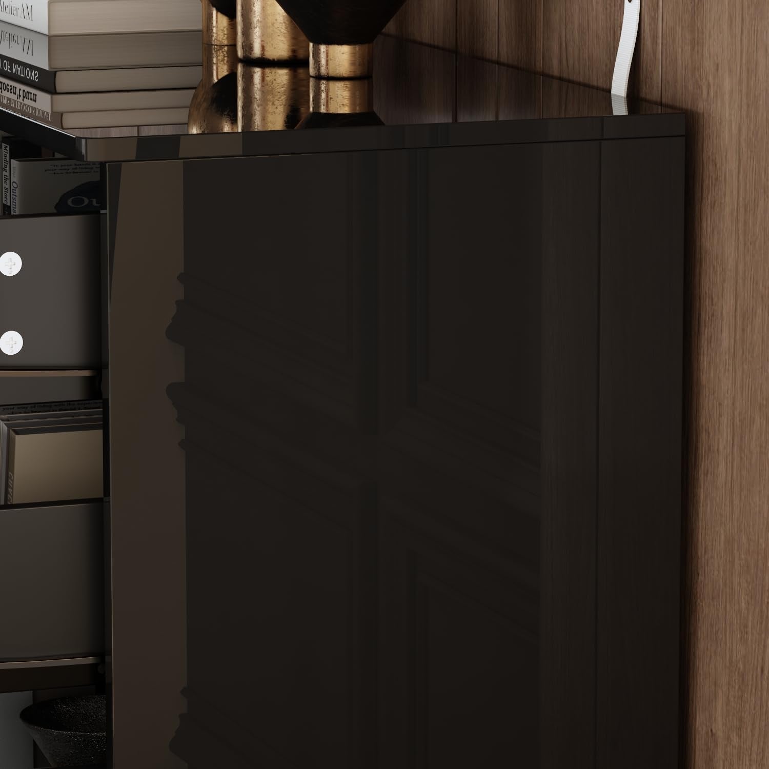 Black Dresser With Led Light 63 Inch 8 Drawer Storage Chest