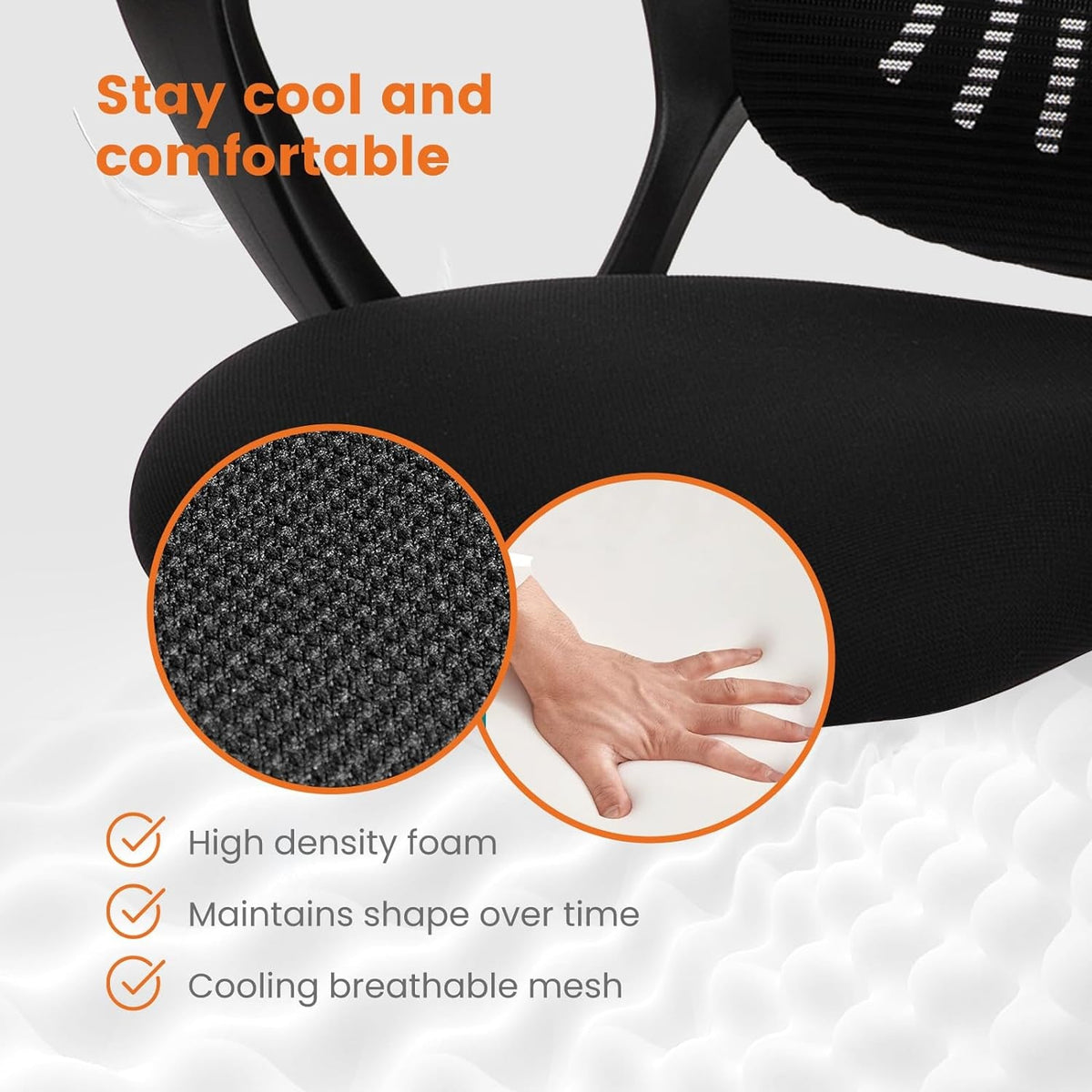 Black Ergonomic Mesh Office Chair With Lumbar Support