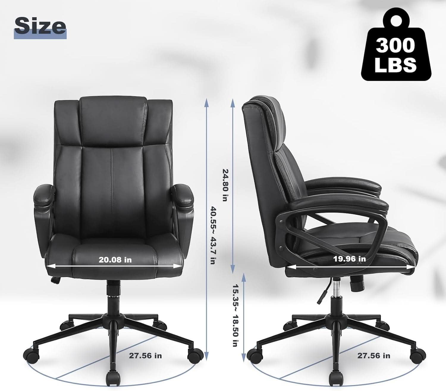 Black Ergonomic Office Chair With Adjustable Lumbar Support