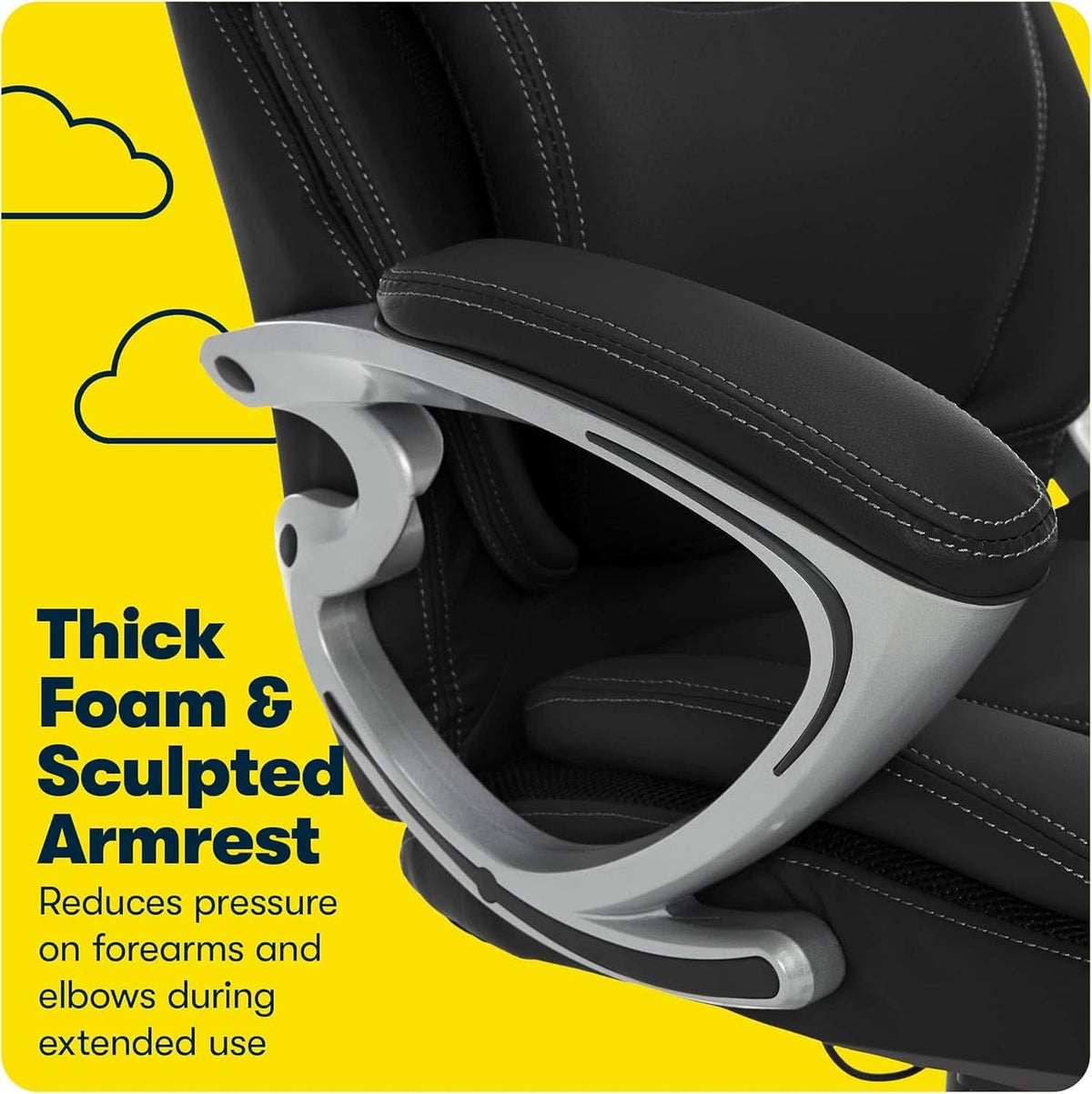 Black Executive Office Chair With Air Lumbar Technology