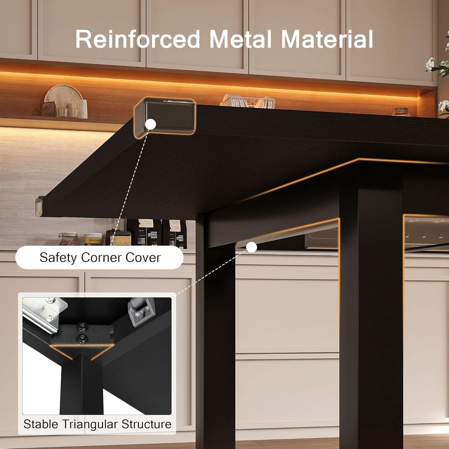 Black Extendable Dining Table 63 Inch For 4 To 6 Guests