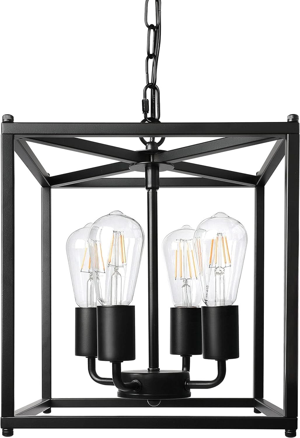 Black Farmhouse 4 Light Chandelier Pendant Light Adjustable