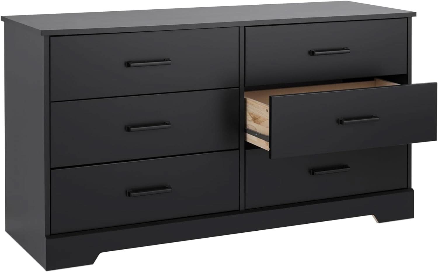 Black Farmhouse 6 Drawer Dresser 53.25W for Bedroom