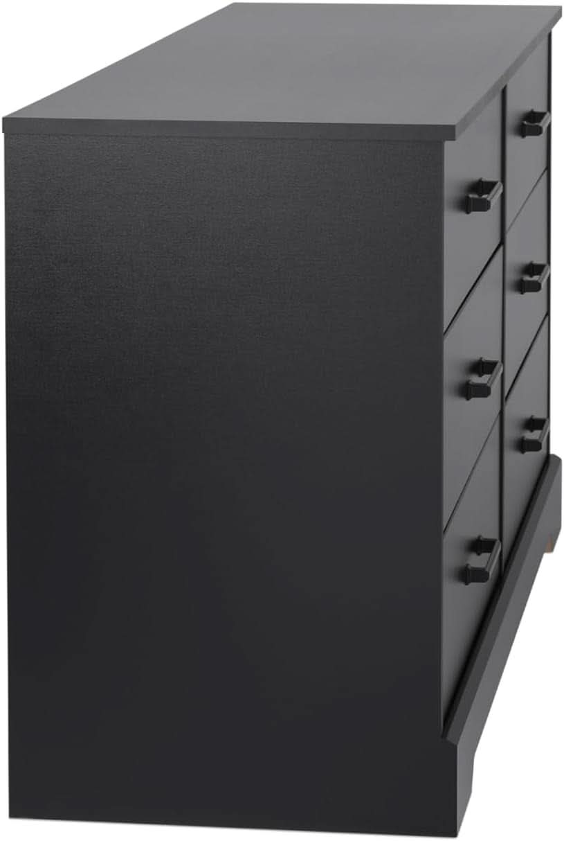 Black Farmhouse 6 Drawer Dresser 53.25W for Bedroom
