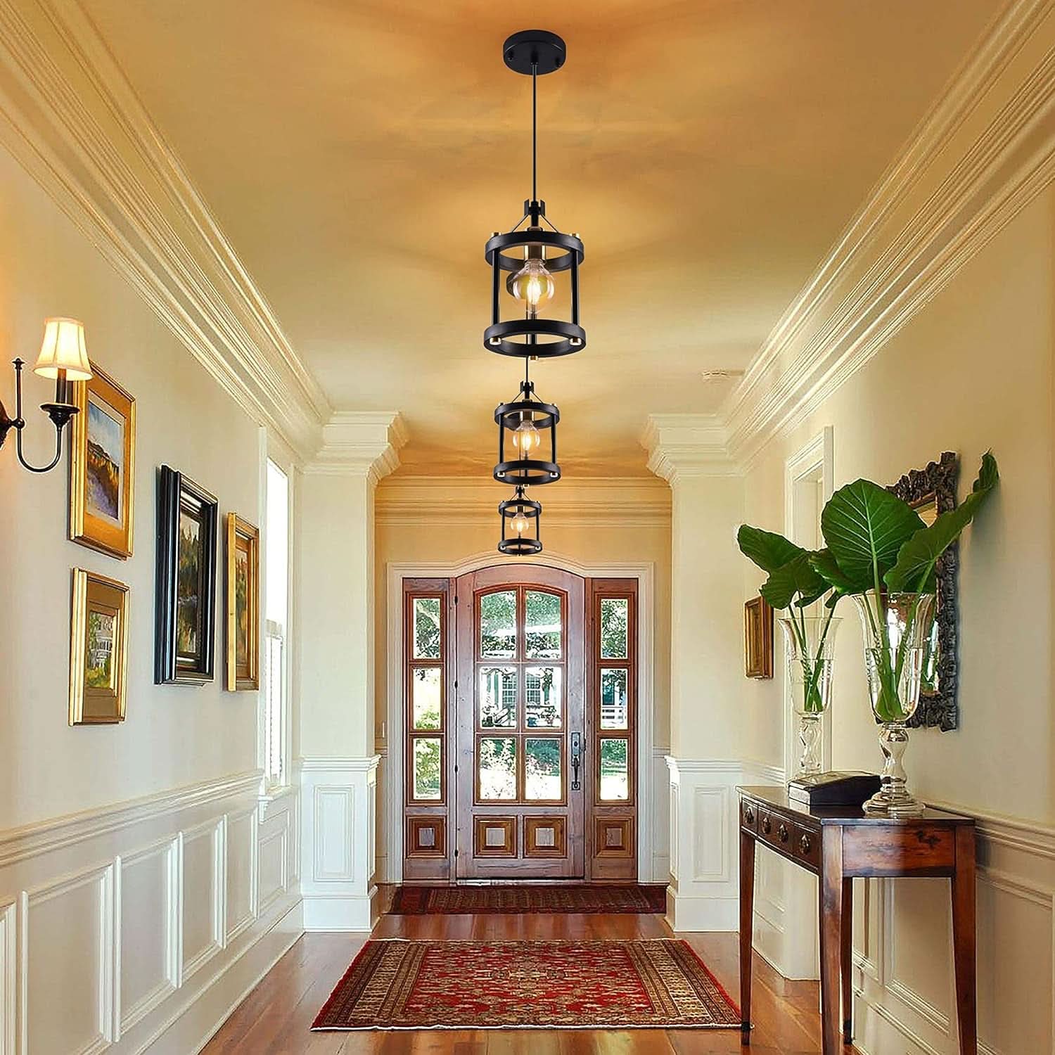 Black Farmhouse Pendant Lights With Adjustable Cords