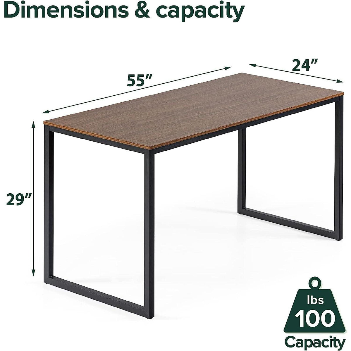 Black Frame Office Desk With Easy Assembly And Sturdy Build